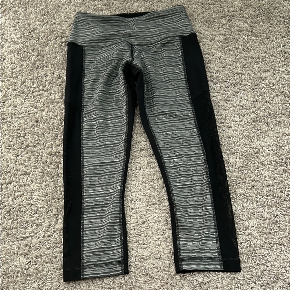 90 degrees by reflex gray black mesh legging‎ size small textured
